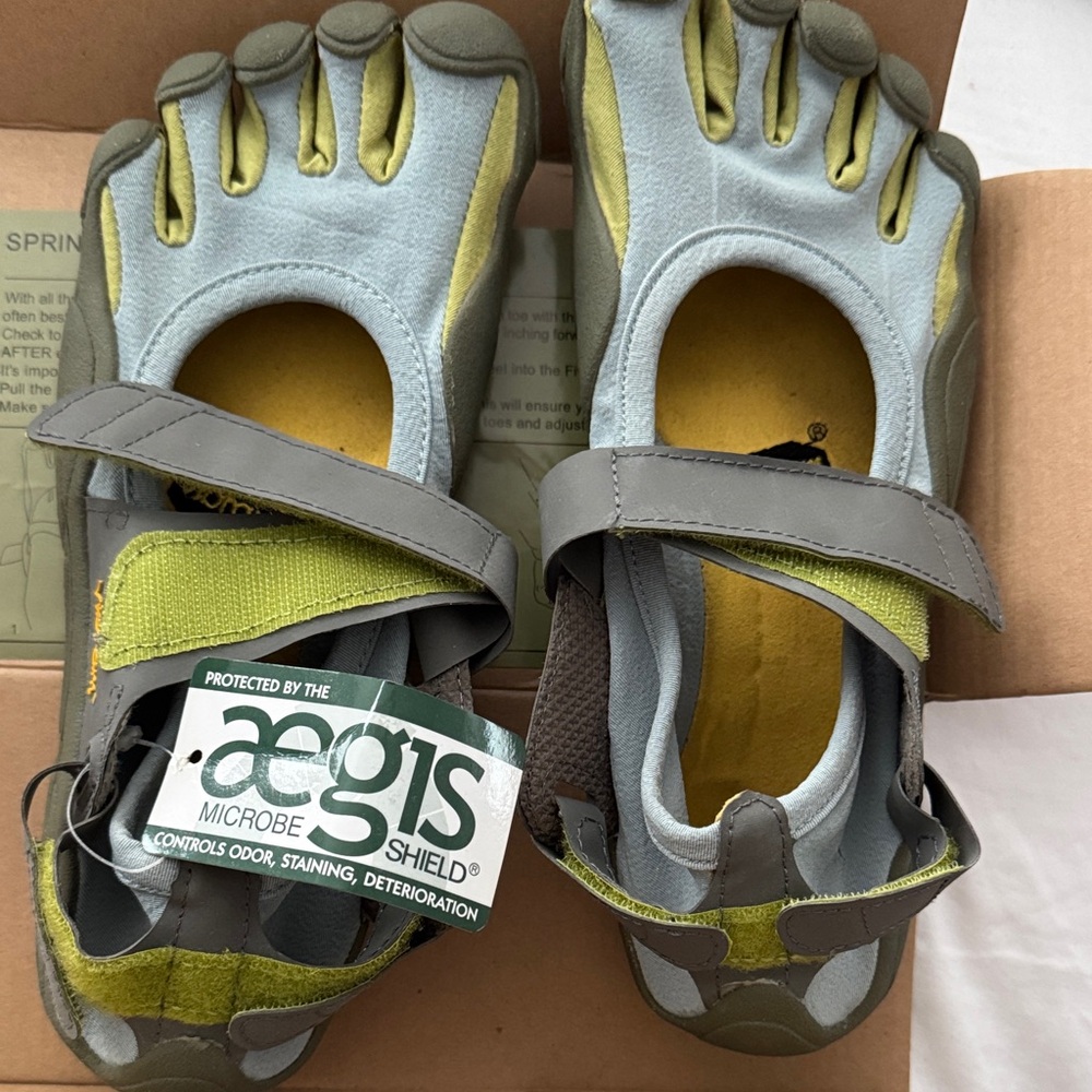 Vibram FiveFingers Olive and Yellow Toe Shoes